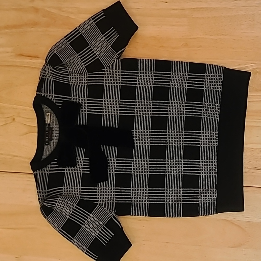 alice + olivia cardigan, size s/m, black velvet bow collar